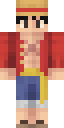 Straw Hat Luffy full Minecraft skin preview