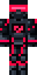 Crimson Cyber-Ninja Minecraft skin