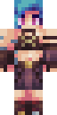 Jinx Arcane full Minecraft skin preview